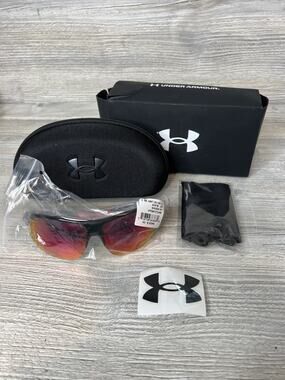 NEW UNDERARMOUR UA CLUTCH 0002/G/S 807B3 BLACK RED AUTHENTIC SUNGLASSES 71-09